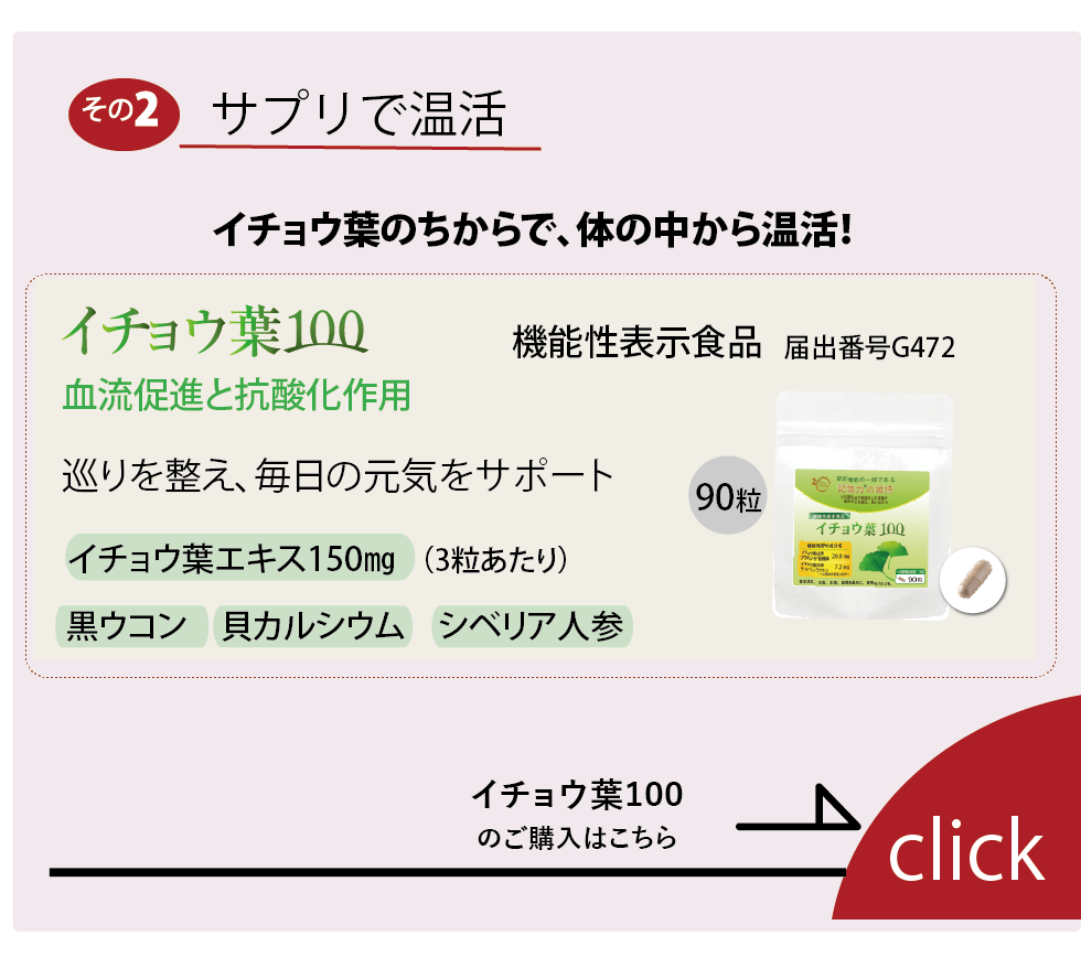 イチョウ葉サプリ 温活サポート